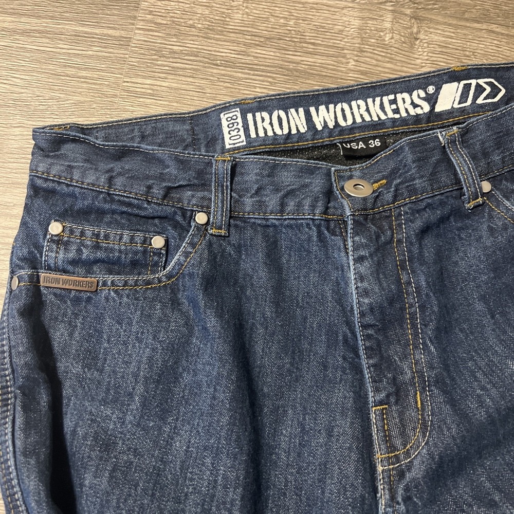 Bilt Iron Workers 0398 Lined Reinforced Dark Wash Motorcycle Blue Jeans Sz 36x32